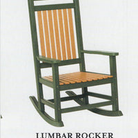 Amish-Made Poly Lumbar Porch Rocker, Rocking Chair - Local Purchase at our Boutique in Downingtown PA only