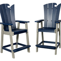 Amish-Made OceanWavz Collection Bar-Height Poly Dining Chairs