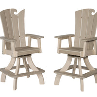 Amish-Made OceanWavz Collection Bar-Height Poly Swivel Dining Chairs