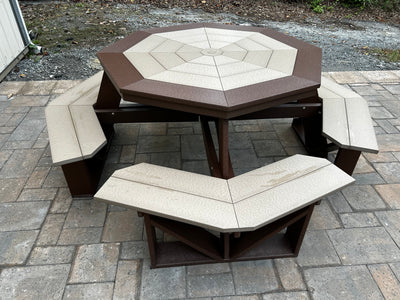 Amish-Made Poly Octagonal Step in Picnic Table - Local Purchase ONLY in Downingtown PA