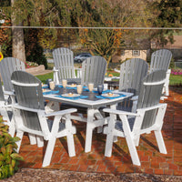 Amish-Made Poly Outdoor Dining Table with Oval end boards in 6' and 8' Lengths and a generous 38.5" Width - Local Pickup ONLY in Downingtown PA