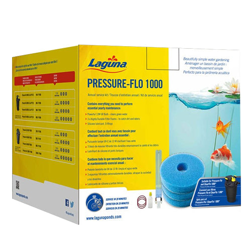 Replacement Parts: Sponge Filter Rounds, UV Bulbs, Quartz Sleeves and Complete Service Kits for Laguna Pressure-Flo High Performance Pond Filters