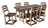 Amish-Made Seabreak Collection 7' Poly Counter-Height Dining Table with 6 Chairs