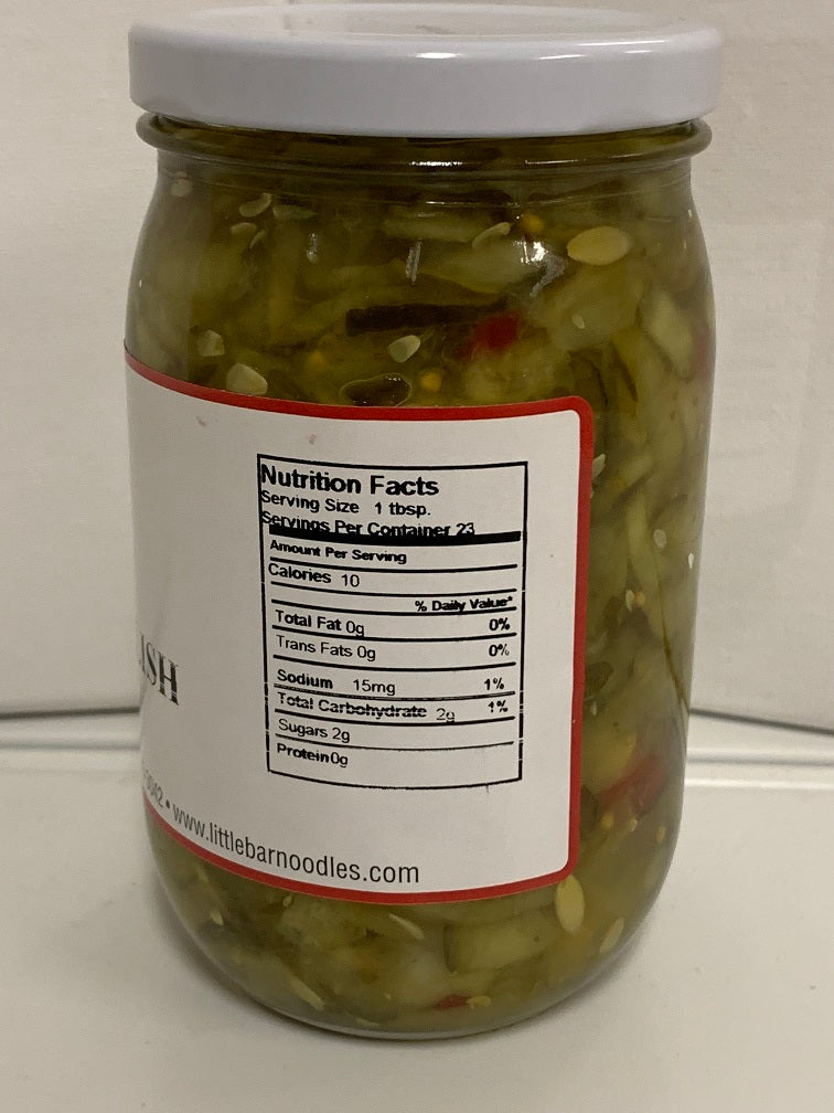 Little Barn Relishes in 16 ounce jars in PA Dutch Tradition