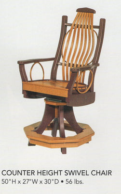 Amish-Made Poly Swivel Patio Bar-Height Bentwood Chair with Trim - Local Pickup ONLY in Downingtown PA SR-SPBCwT