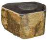 Natural stone sink with a rough texture on a white background