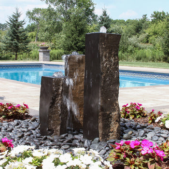 Blue Thumb  Triple Top & One Side Polished Basalt Fountain Kit