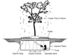 Cross section to detail internal components of the tree fountain kit. 