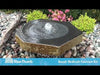 Basalt Bird Bath Fountain Kit in Garden with mixed colored pebbles