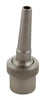 A metallic silver metal nozzle tip with a knurled textured base and a tapered nozzle body, shown on a plain white background.