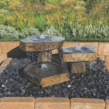 Blue Thumb  Triple Basalt Bird Bath Fountain Kit