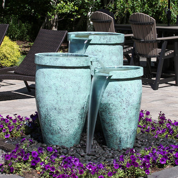 Blue Thumb  Round Brass Triple Urn Fountain Kit
