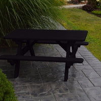 A&L Furniture Company 4' Amish-Made Pine Kids Picnic Table, Black Paint