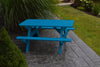 A&L Furniture Company 4' Amish-Made Pine Kids Picnic Table, Caribbean Blue Paint