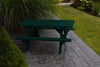 A&L Furniture Company 4' Amish-Made Pine Kids Picnic Table, Dark Green