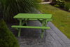 A&L Furniture Company 4' Amish-Made Pine Kids Picnic Table, Lime Green