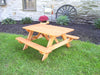 A&L Furniture Company 4' Amish-Made Pressure-Treated Kids Picnic Table, Cedar Stain