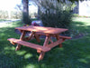 A&L Furniture Company 4' Amish-Made Pressure-Treated Kids Picnic Table, Redwood Stain