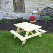 A&L Furniture Company 4' Amish-Made Pressure-Treated Kids Picnic Table, Unfinished