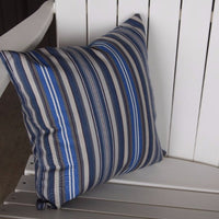 A&L Furniture Weather-Resistant Outdoor Acrylic Throw Pillow, Blue Stripe