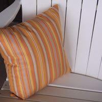 A&L Furniture Weather-Resistant Outdoor Acrylic Throw Pillow, Orange Stripe
