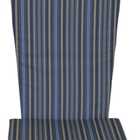 A&L Furniture Weather-Resistant Outdoor Acrylic Full Adirondack Chair Cushion, Blue Stripe