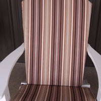 A&L Furniture Weather-Resistant Outdoor Acrylic Full Adirondack Chair Cushion, Maroon Stripe