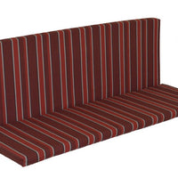 A&L Furniture Weather-Resistant Outdoor Acrylic Full Bench Cushion, Red Stripe