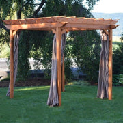 A&L Furniture Weather-Resistant Outdoor Acrylic Pergola Curtains, Maroon Stripe