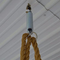 Closeup of A&L Furniture Co. Rope Kit hanging from ceiling springs