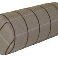 A&L Furniture 18" Weather-Resistant Outdoor Acrylic Bolster Pillow, Cottage Tan