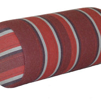 A&L Furniture 18" Weather-Resistant Outdoor Acrylic Bolster Pillow, Red Stripe