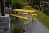 A&L Furniture Pine Traditional Picnic Table with Benches, Canary Yellow
