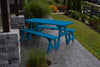 A&L Furniture Pine Traditional Picnic Table with Benches, Caribbean Blue