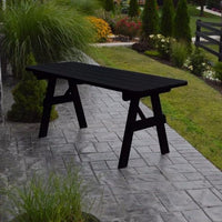 A&L Furniture Amish-Made Pine Traditional Picnic Table, Black