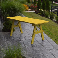 A&L Furniture Amish-Made Pine Traditional Picnic Table, Canary Yellow