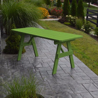A&L Furniture Amish-Made Pine Traditional Picnic Table, Lime Green