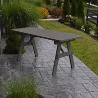A&L Furniture Amish-Made Pine Traditional Picnic Table, Olive Gray