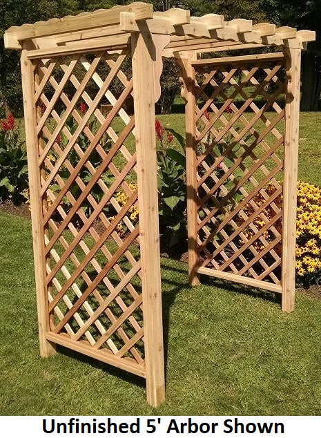 unfinished wood trellis Best Deals on Amish Handmade 4' Cedar Arbors