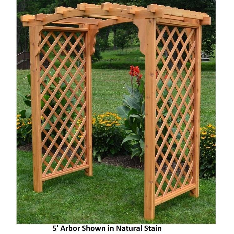 Amish-Made 5' Cedar Lawn and Garden Arbors - Practical Garden Ponds