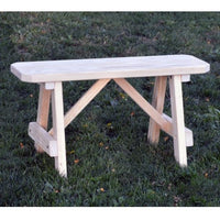 A&L Furniture Amish-Made Pine Traditional A-Frame Bench, Unfinished