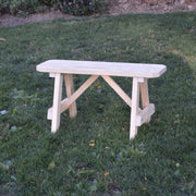 A&L Furniture Amish-Made Pressure-Treated Pine Traditional A-Frame Bench, Unfinished
