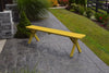 A&L Furniture Company Pine Cross-Leg Bench, Canary Yellow