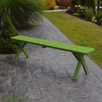 A&L Furniture Company Pine Cross-Leg Bench, Lime Green