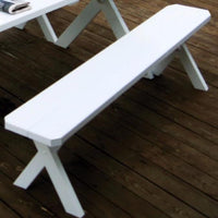 A&L Furniture Company Pine Cross-Leg Bench, White