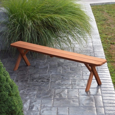 A&L Furniture cedar cross-leg picnic bench, Cedar Stain
