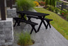 A&L Furniture Amish-Made Pine Cross-Leg Picnic Tables with Benches, Black