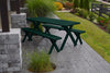 A&L Furniture Amish-Made Pine Cross-Leg Picnic Tables with Benches, Dark Green
