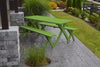 A&L Furniture Amish-Made Pine Cross-Leg Picnic Tables with Benches, Lime Green