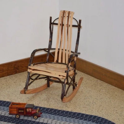 A&L Furniture Amish-Made Rustic Hickory Child's Rocker